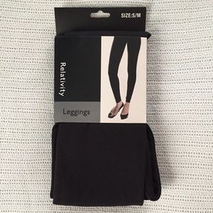 NWT Relativity Black Fleece Lined Leggings - S/M
